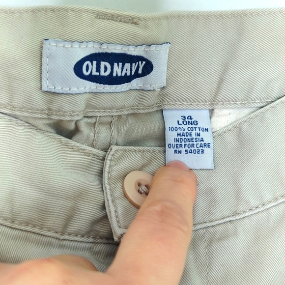 Old Navy Men's 34L Khaki Utility  Pants 100% Cotton - Picture 2 of 6